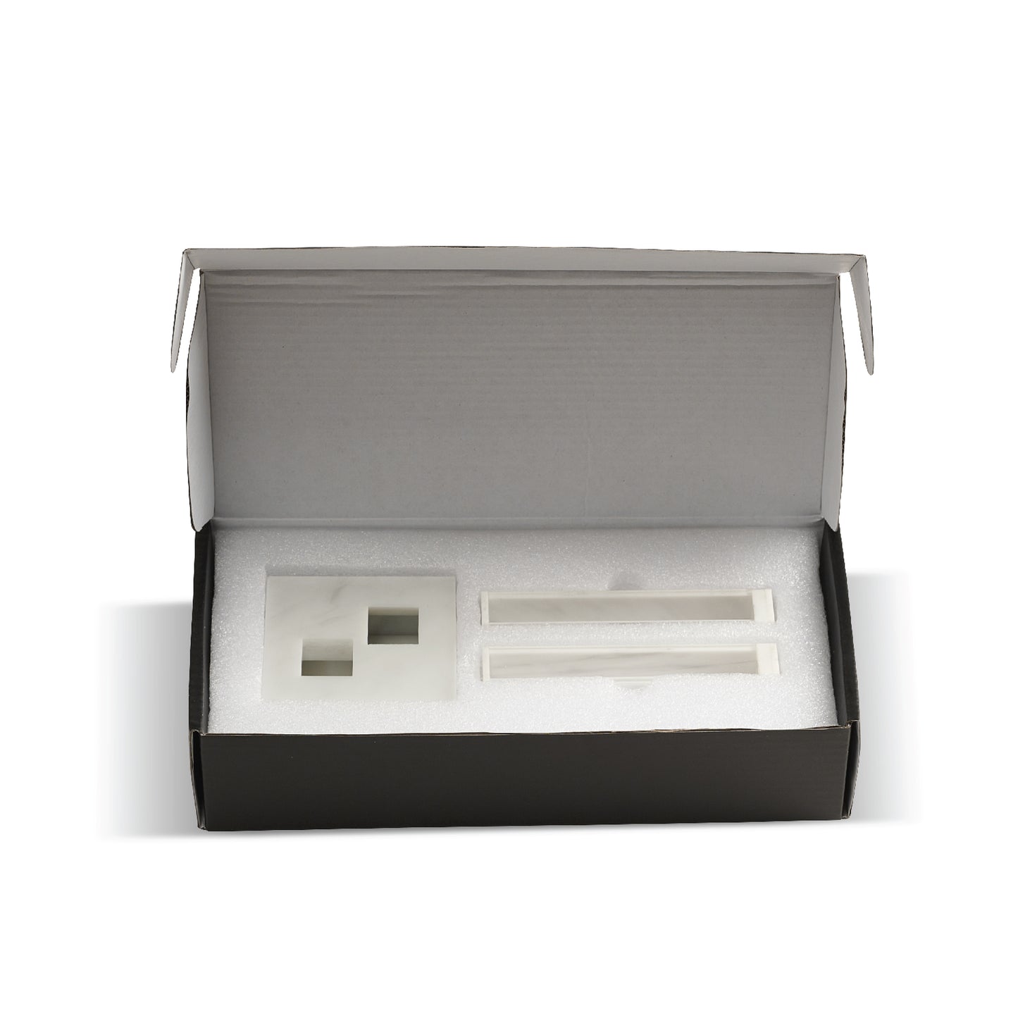X Salt and Pepper Set- White Marble Lucite