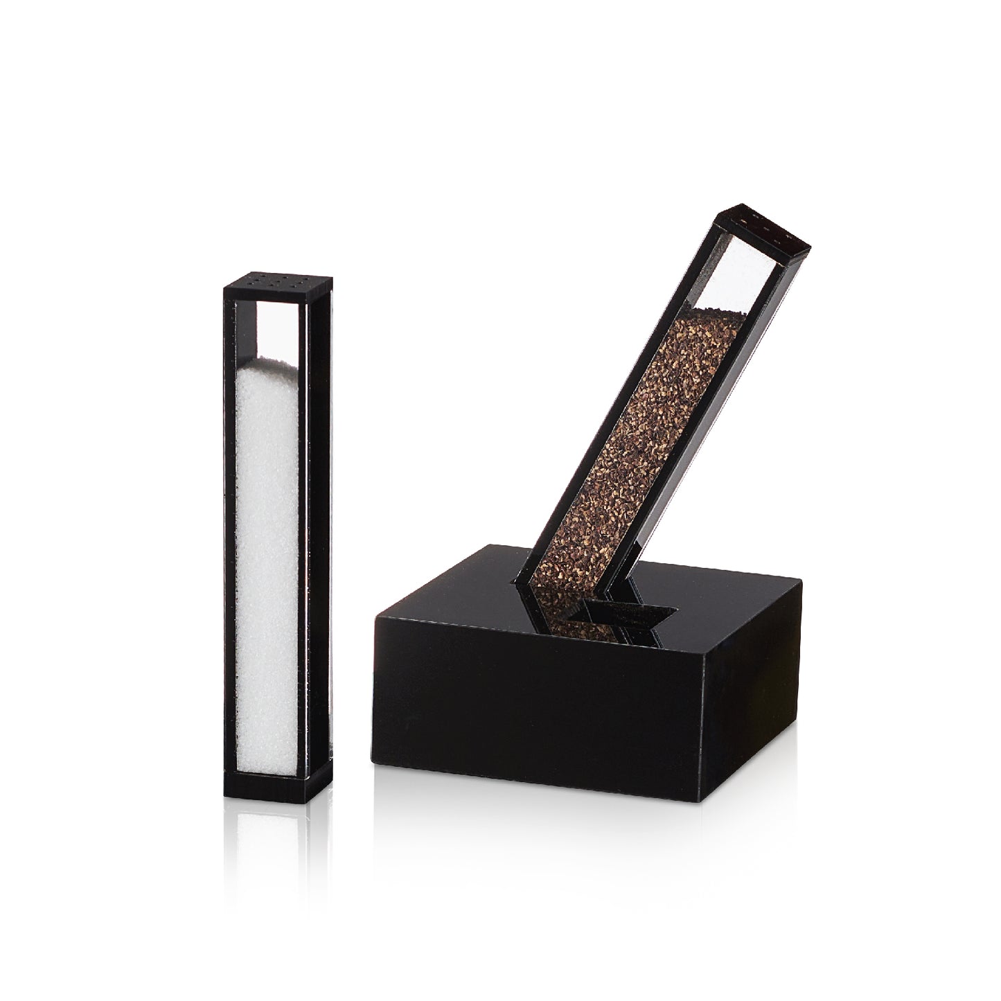 X Salt and Pepper Set- Black Lucite