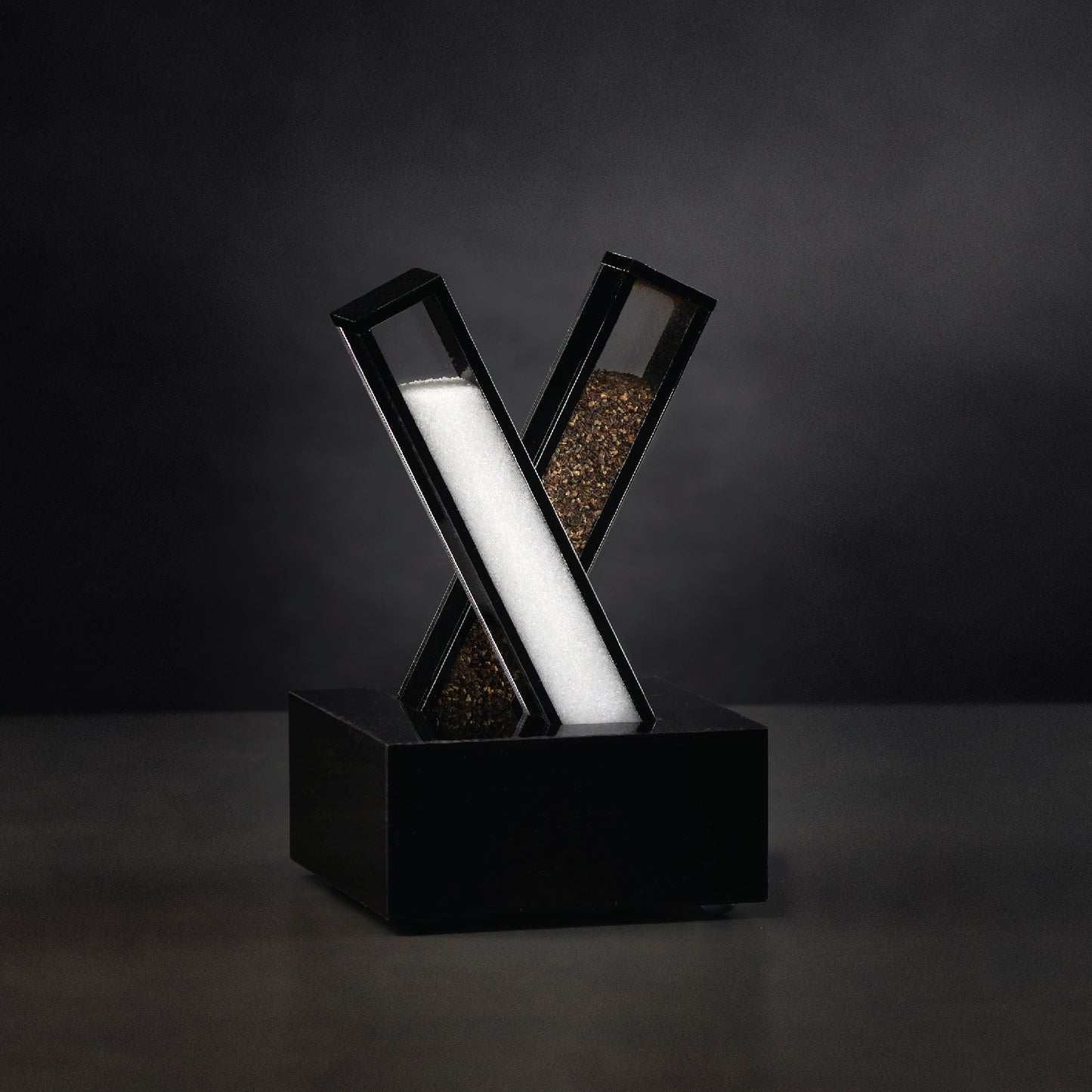 X Salt and Pepper Set- Black Lucite