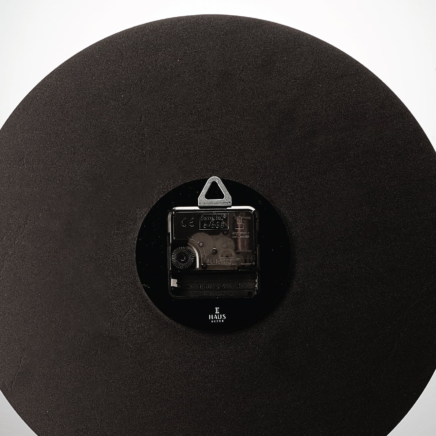 White Marble Lucite Minimalistic Clock with Gold Handles