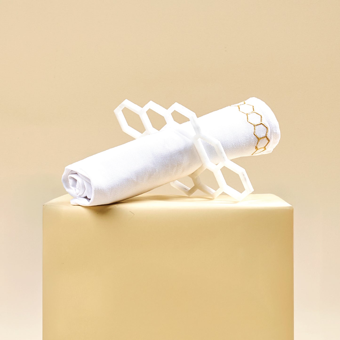 Honeycomb Cloth Napkins- Gold- Set of 4