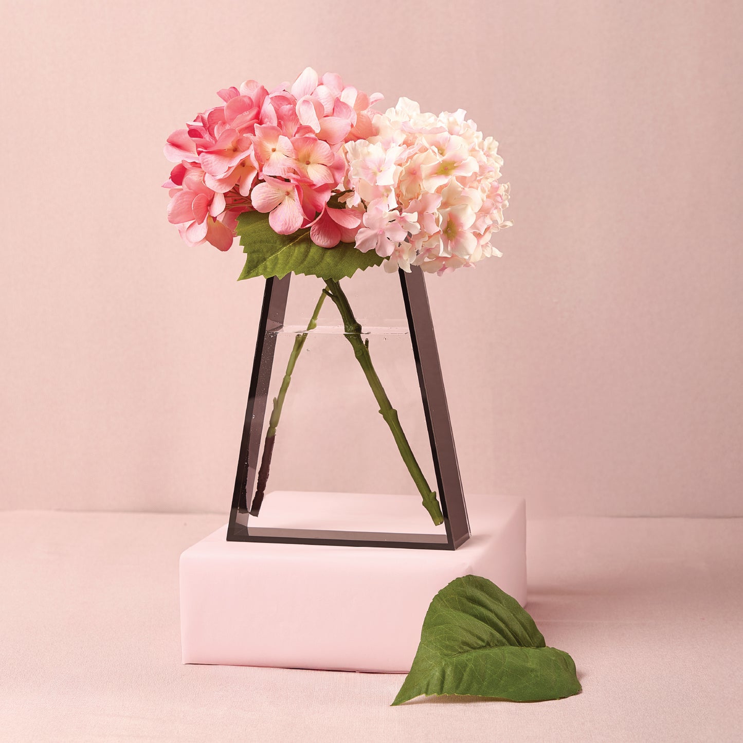 Triangular Vase- Black Lucite