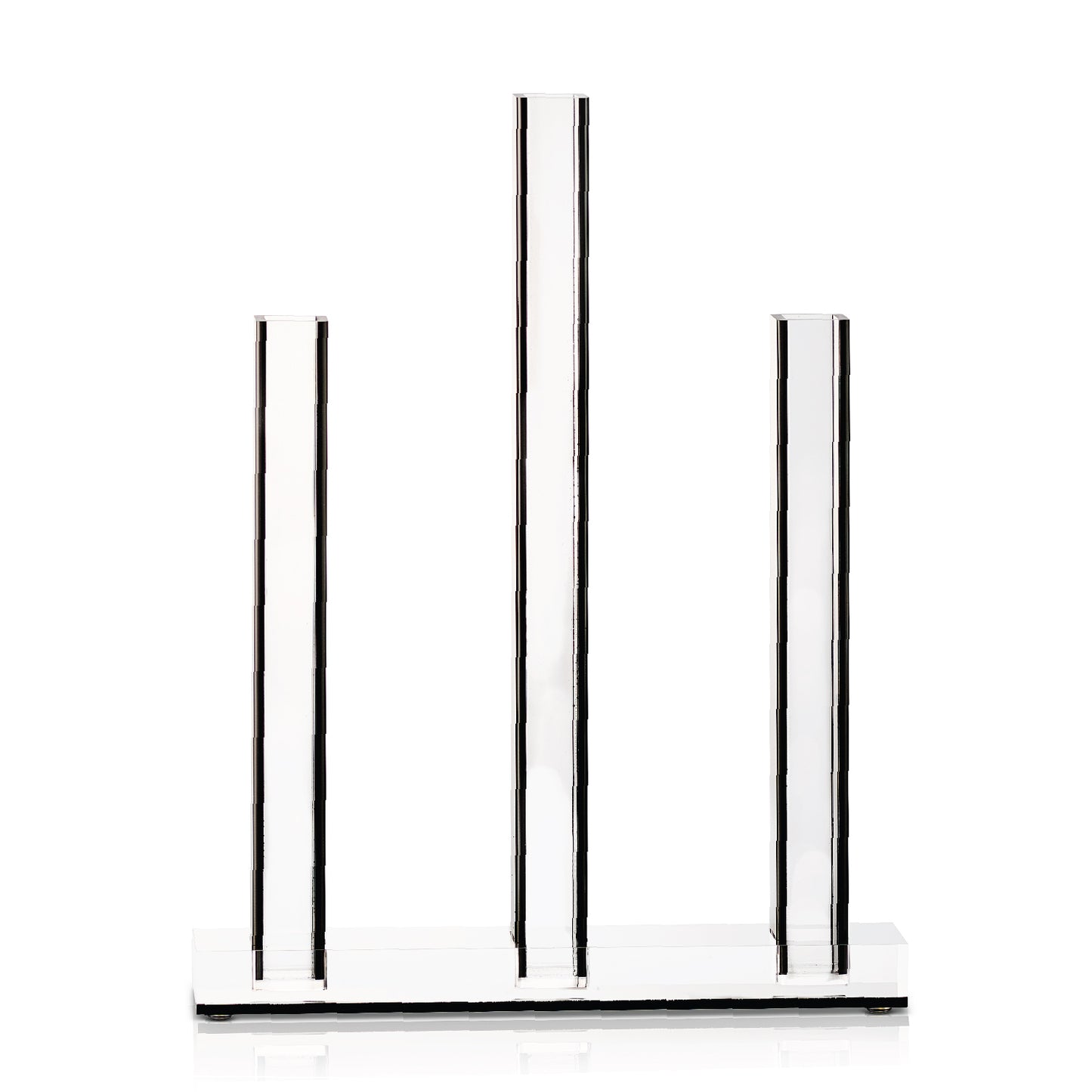Triple Vase Centerpiece- Black Lucite