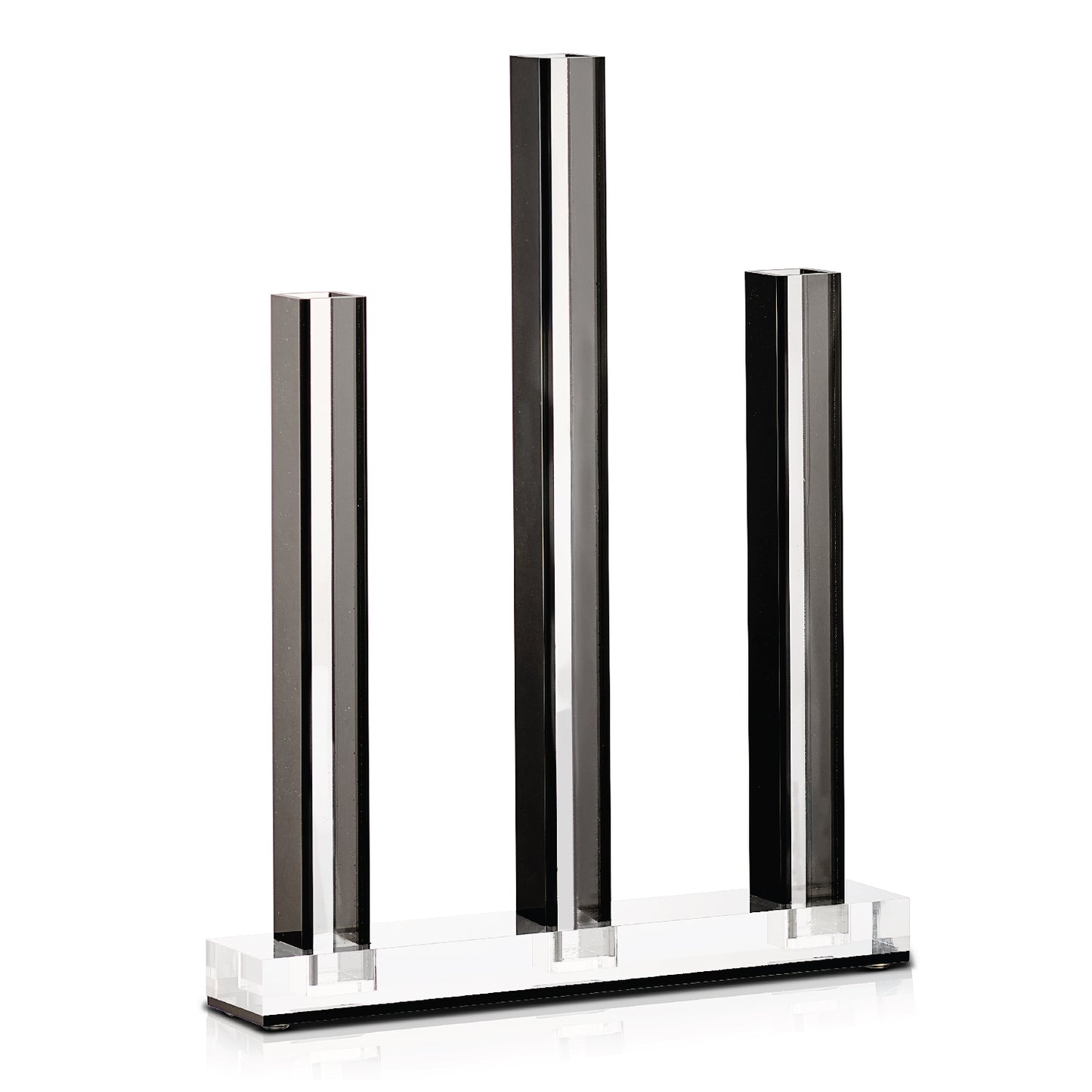 Triple Vase Centerpiece- Black Lucite