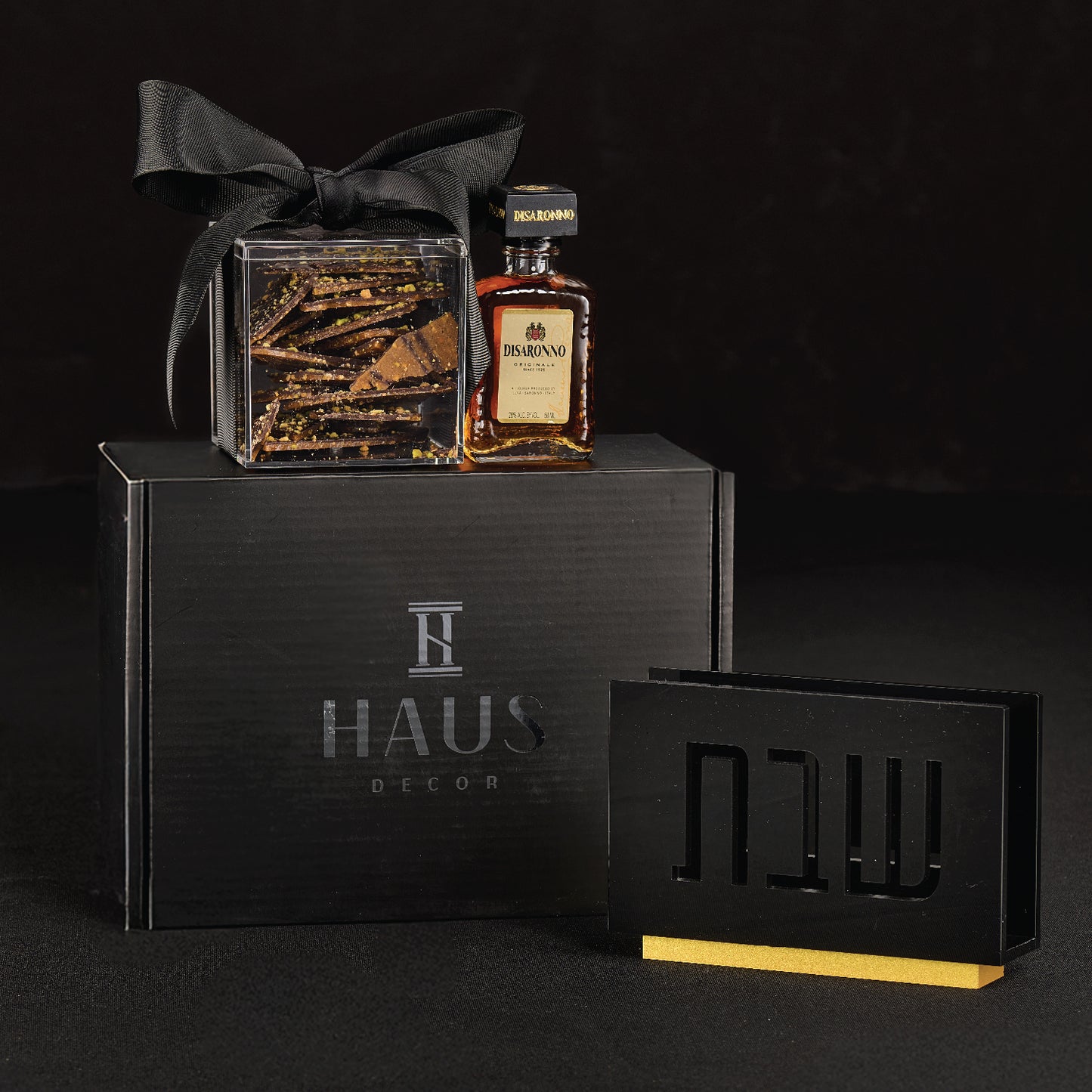 Shabbos Laser Cut Napkin Holder Mishloach Manos- Black