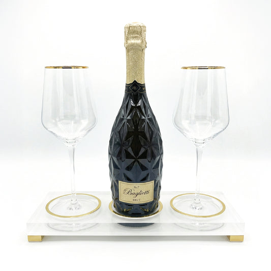 Wine Bottle Display with Glasses