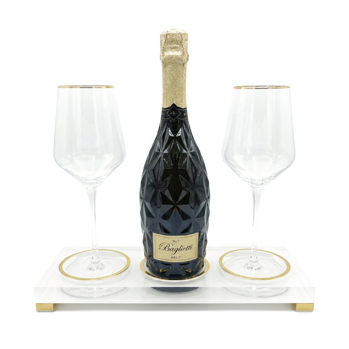 Wine Bottle Display with Glasses