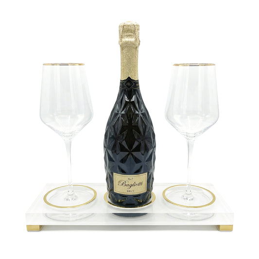 Wine Bottle Display with Glasses