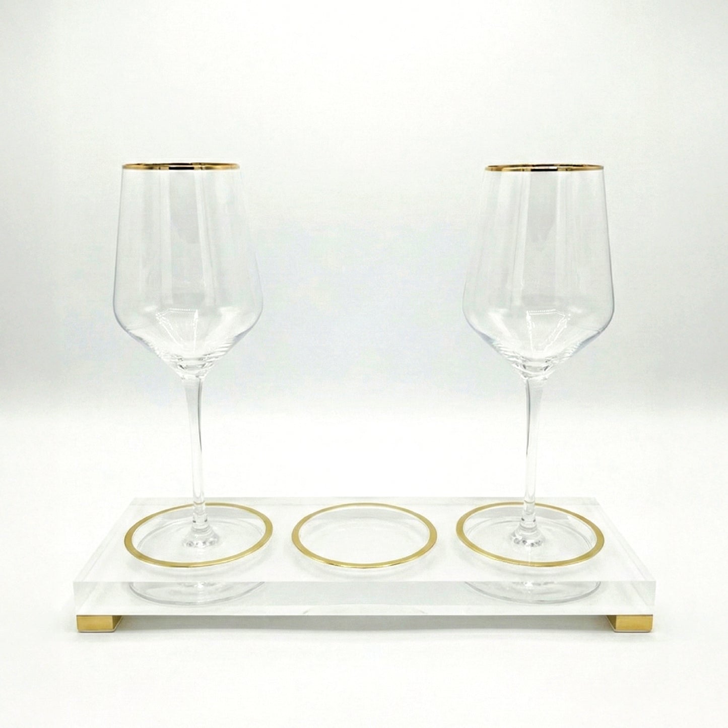 Wine Bottle Display with Glasses