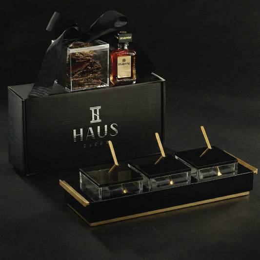 3 Dip Bowl Set Mishloach Manos- Black