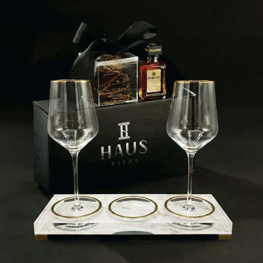 Wine Bottle Display with Glasses Mishloach Manos