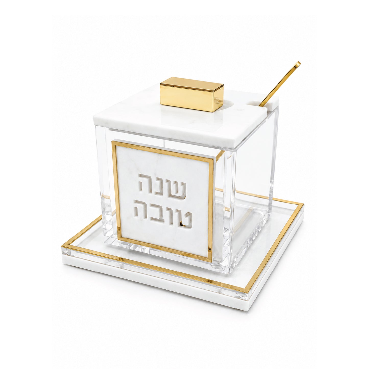 Gold Rimmed Honey Dish