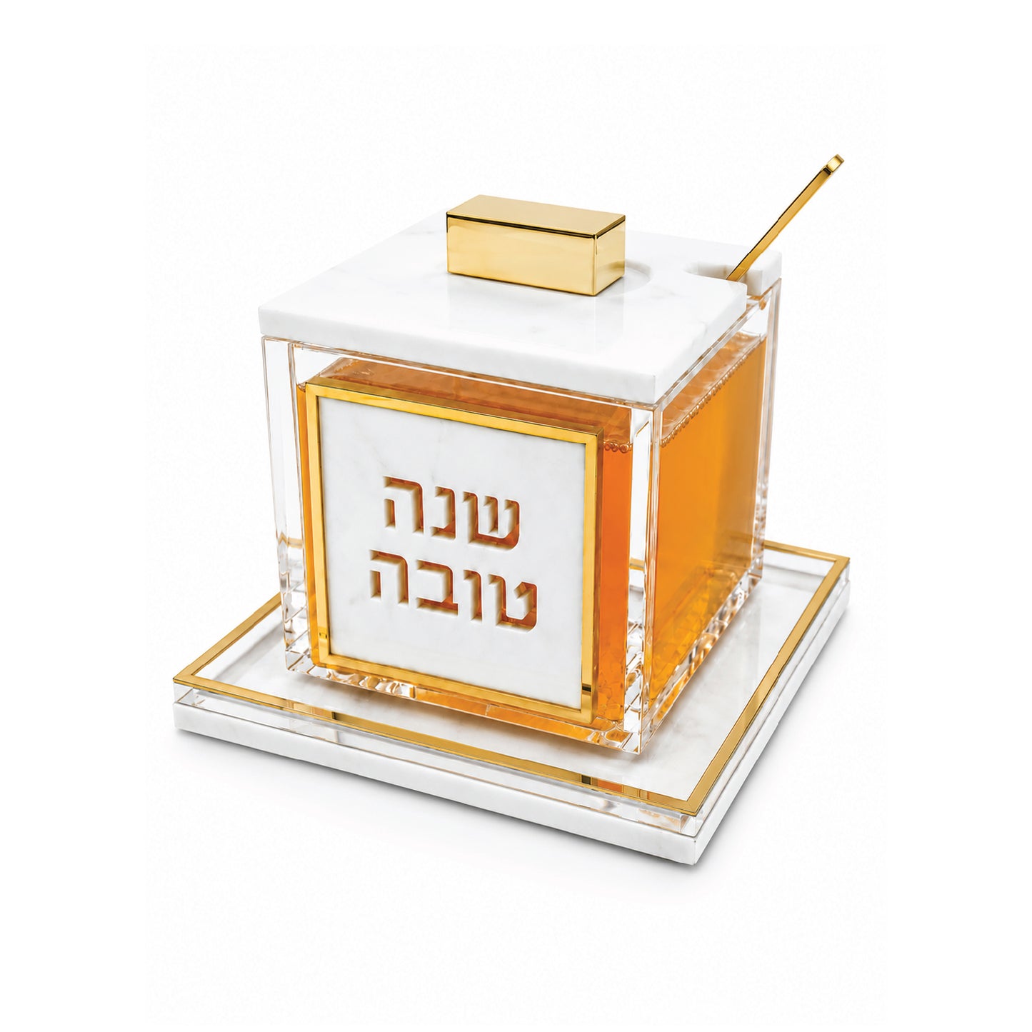 Gold Rimmed Honey Dish