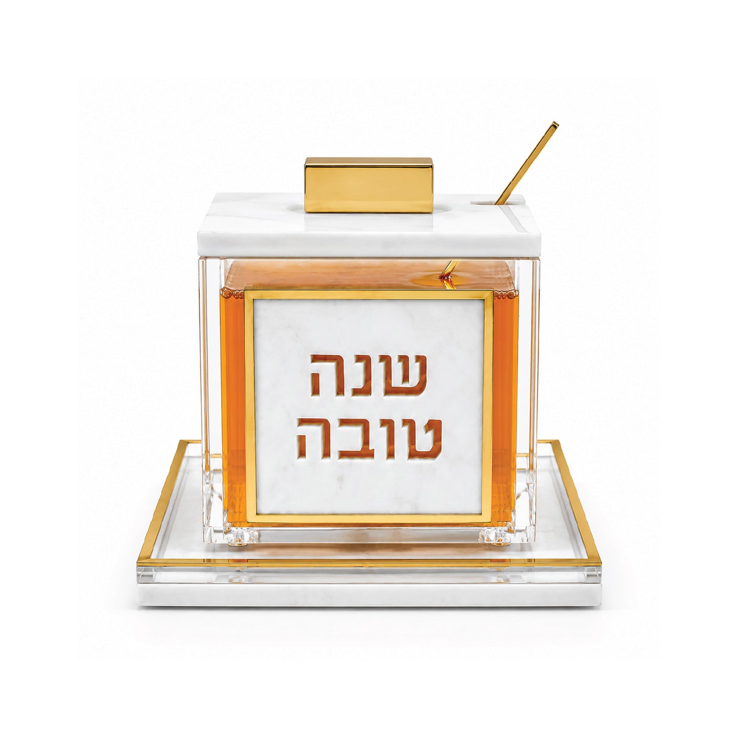 Gold Rimmed Honey Dish