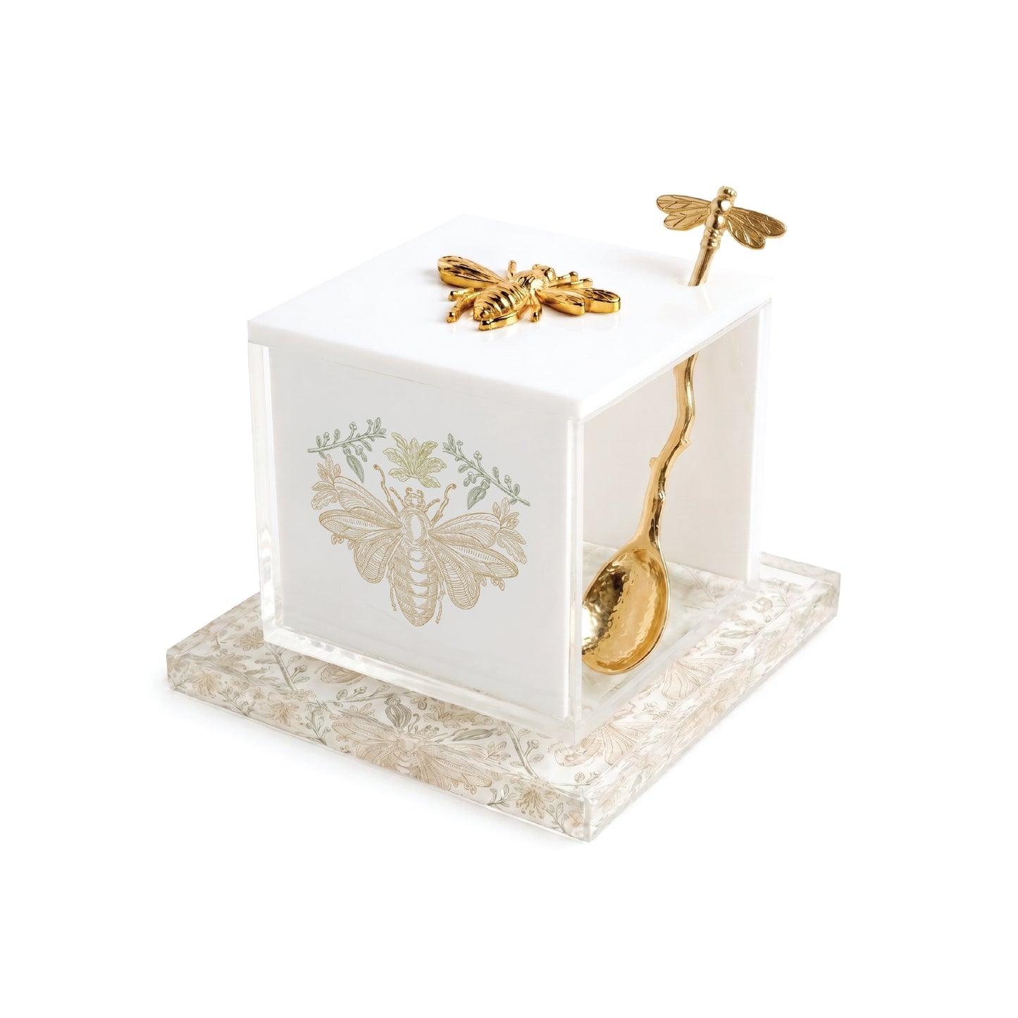 Gilded Bee Honey Dish