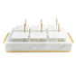 6 Dip Bowl Set- White Marble / Gold
