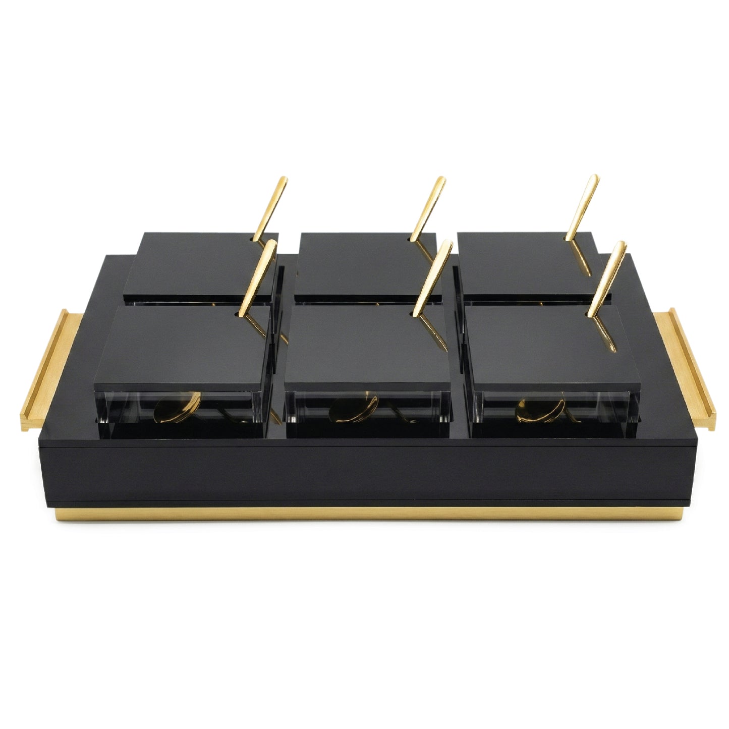 6 Dip Bowl Set- Black / Gold