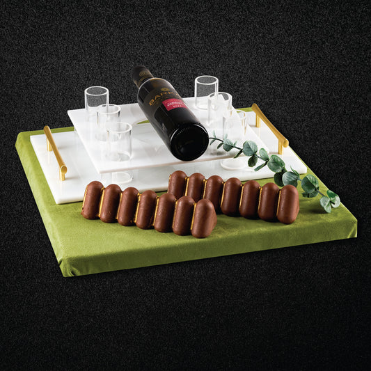 White Marble Shot Cup Set Chocolate Arrangement
