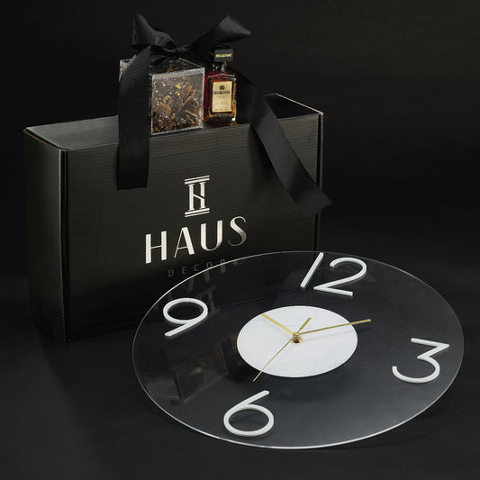 Luxe Clock Mishloach Manos- White Marble