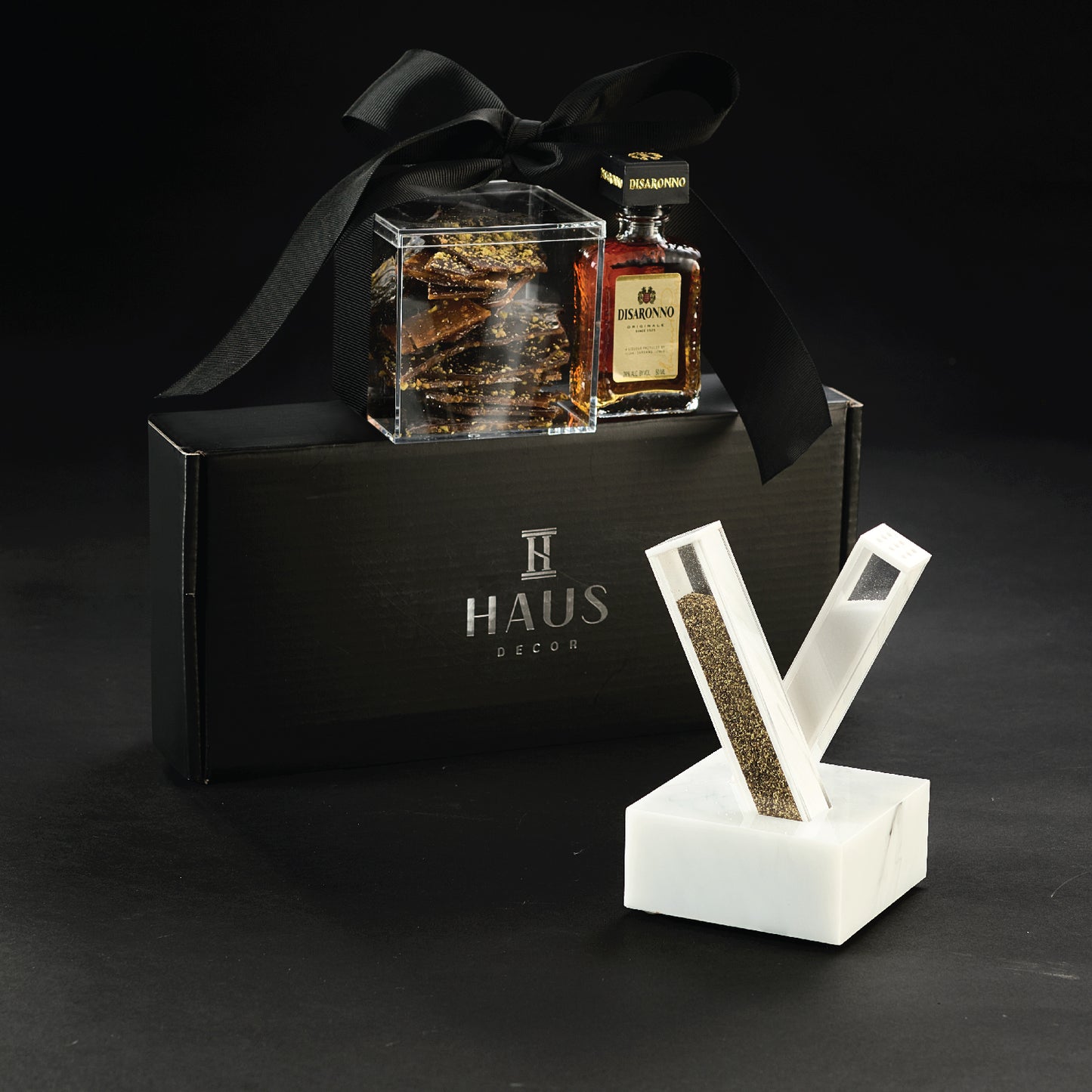 X Salt and Pepper Set Mishloach Manos- White Marble