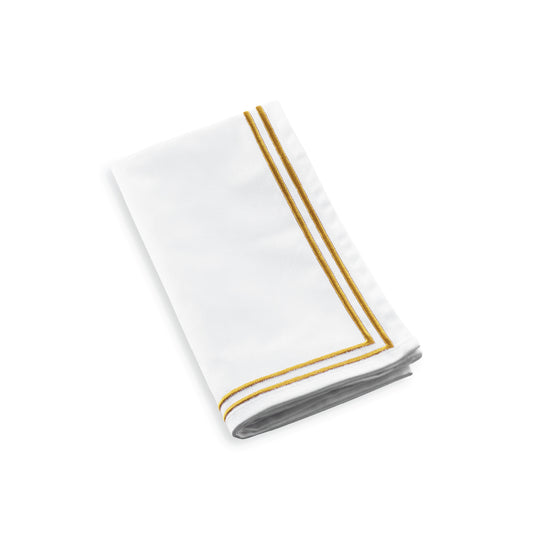 Double Rim Cloth Napkins- Gold- Set of 4