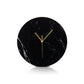Black Marble Lucite Minimalistic Clock with Gold Handles