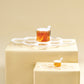 Honeycomb Tabletop Simanim Tray- White Marble Lucite