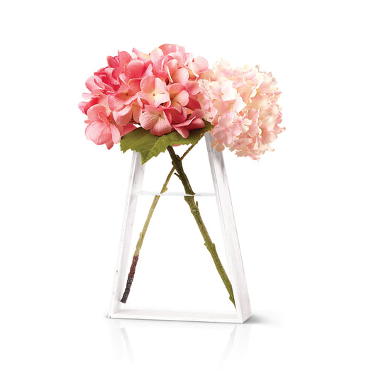 Triangle Vase- White Marble Lucite