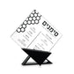 Honeycomb Simanim Cards(5) with Triangular Base- Black Lucite