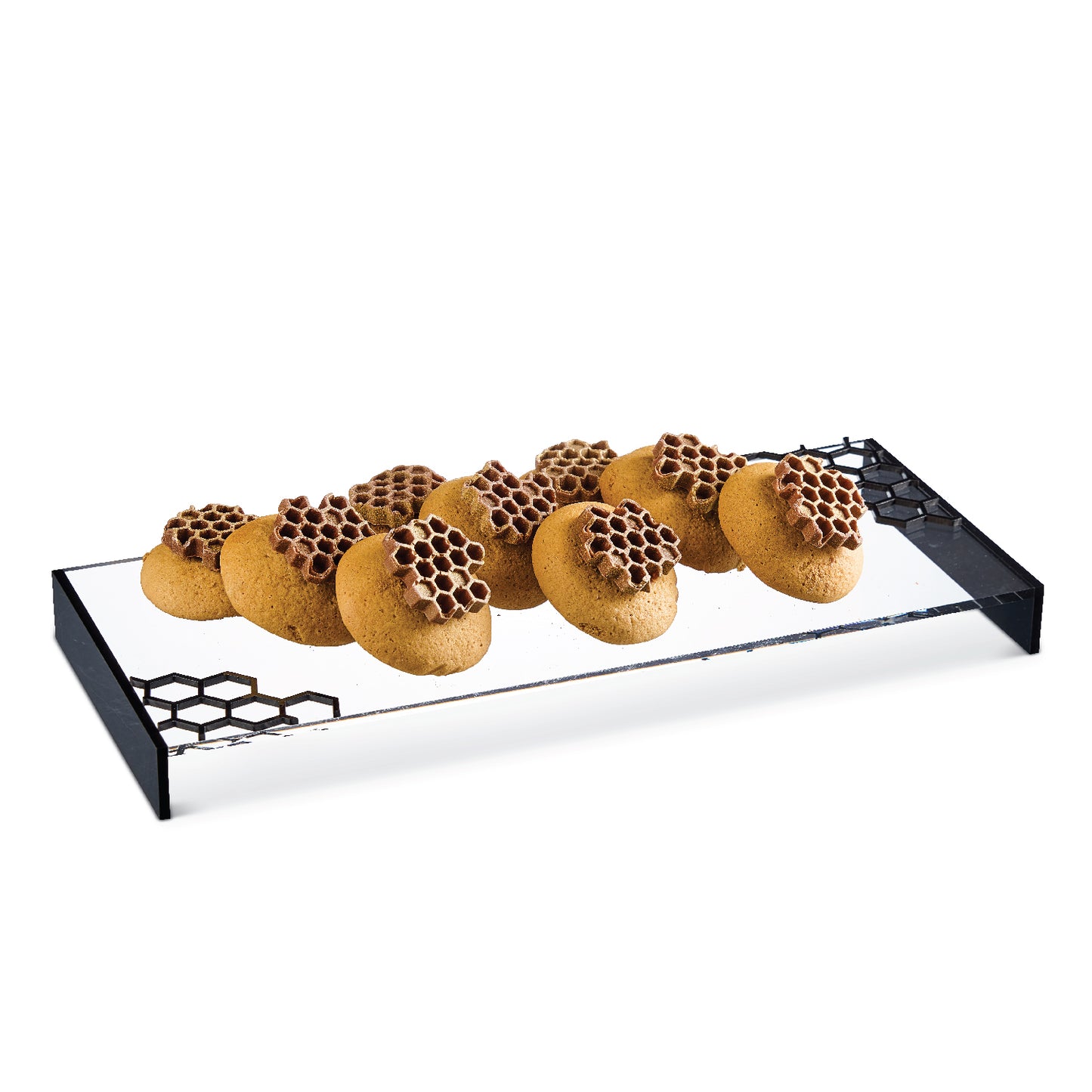 Honeycomb Laser Cut Tray- Black Lucite