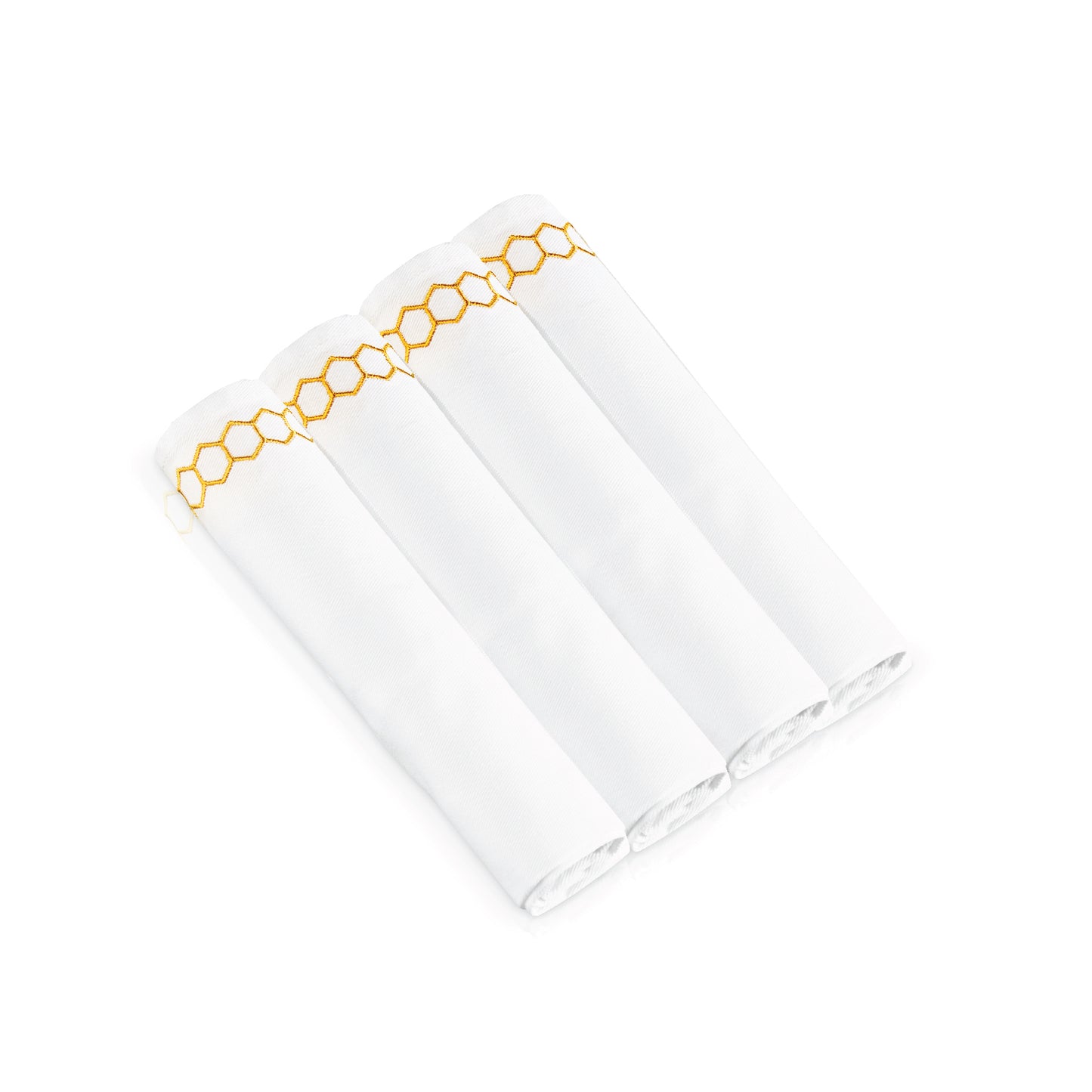 Honeycomb Cloth Napkins- Gold- Set of 4