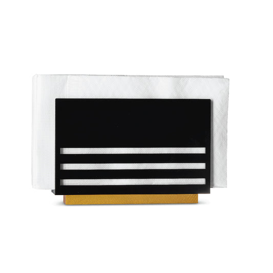 Triple Line Napkin Holder- Black Lucite