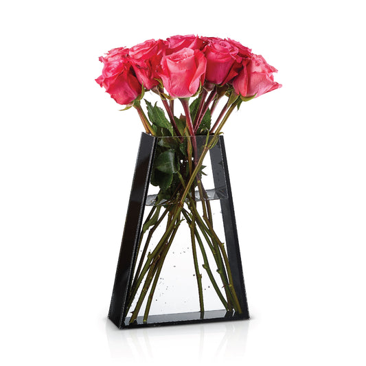 Triangular Vase- Black Lucite