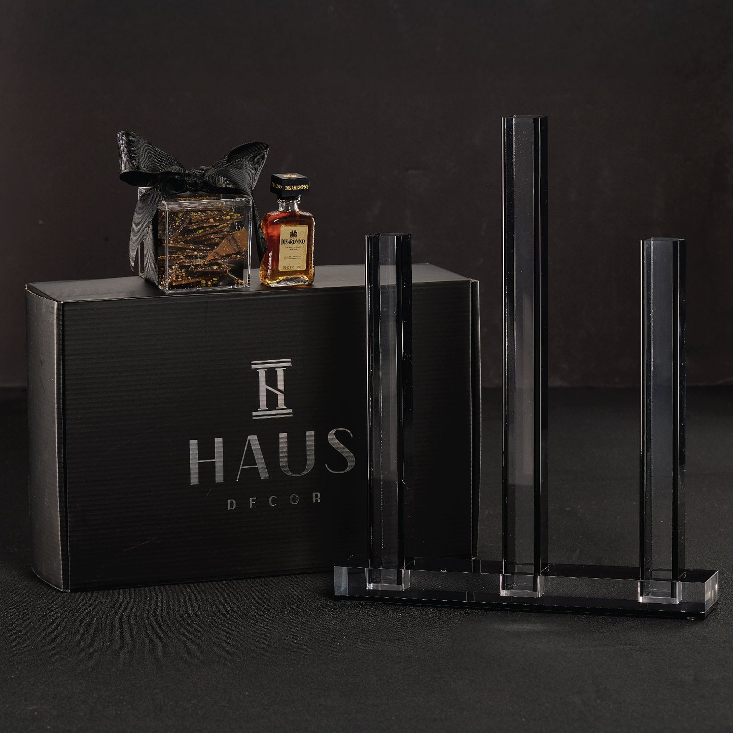 Triple Vase Centerpiece Mishloach Manos- Black