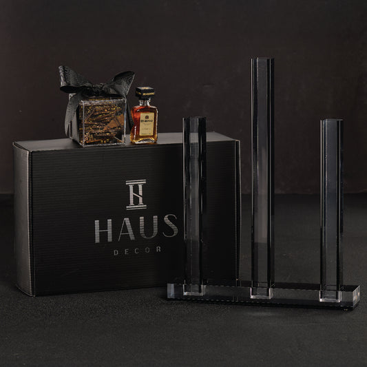 Triple Vase Centerpiece Mishloach Manos- Black