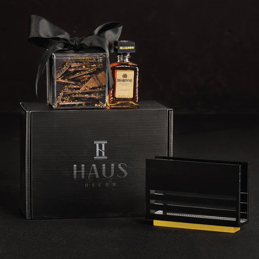 Triple Line Napkin Holder Mishloach Manos- Black